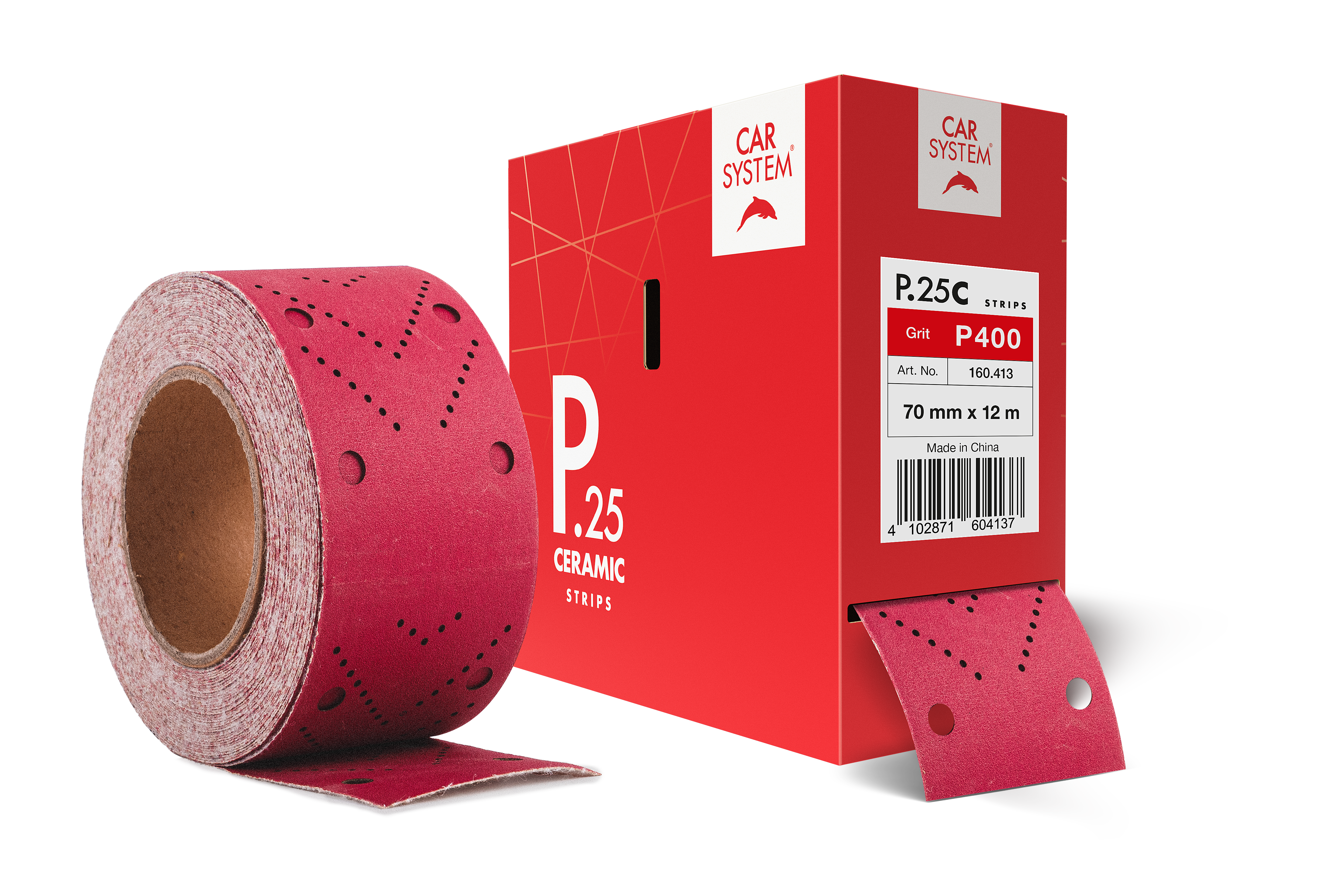 Kiezlack Carsystem SANDING STRIPS P.25 CERAMIC Papierschleifmittel Rolle 70 mm x 12m