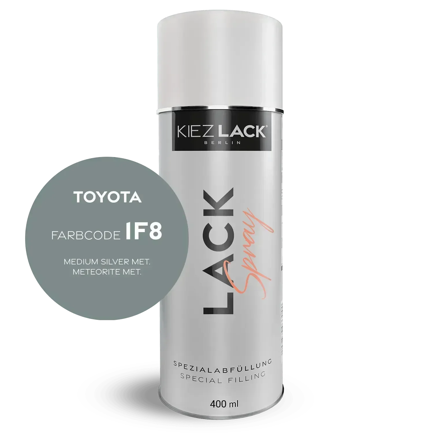 Kiezlack Autolack Spraydose Toyota 1F8 MEDIUM SILVER MET.