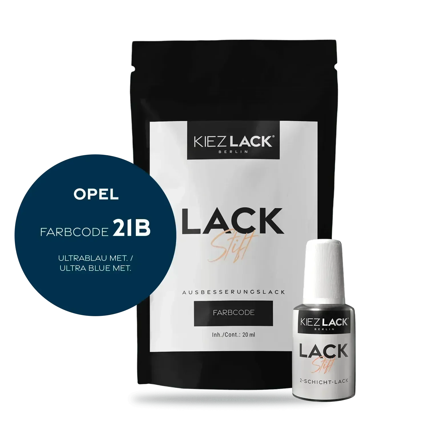 Kiezlack Lackstift Autolack Lackstift OPEL 21B ULTRABLAU MET.