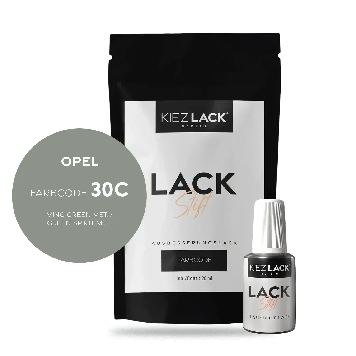 Kiezlack Lackstift Autolack Lackstift OPEL 30C MING GREEN MET.