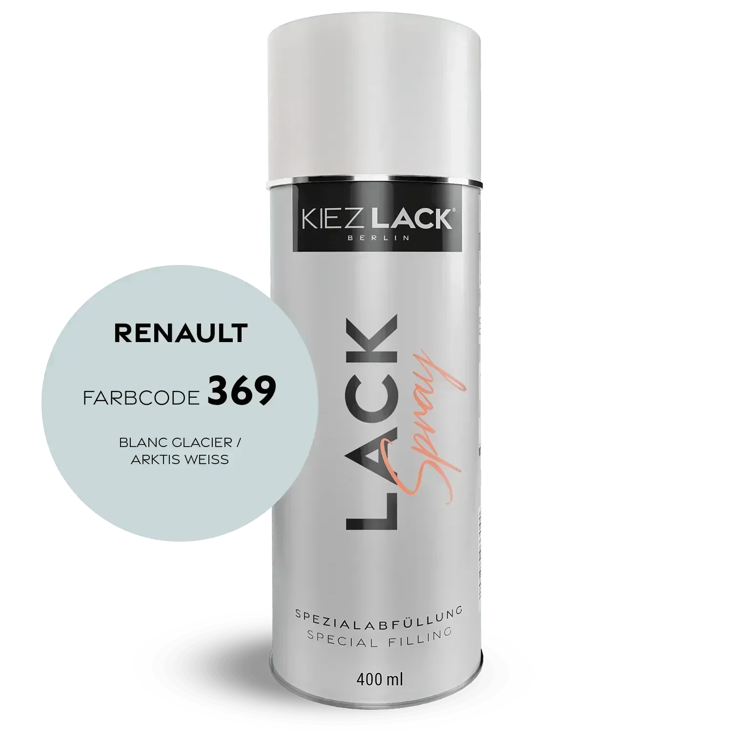 Kiezlack Autolack Spraydose Renault 369 BLANC GLACIER