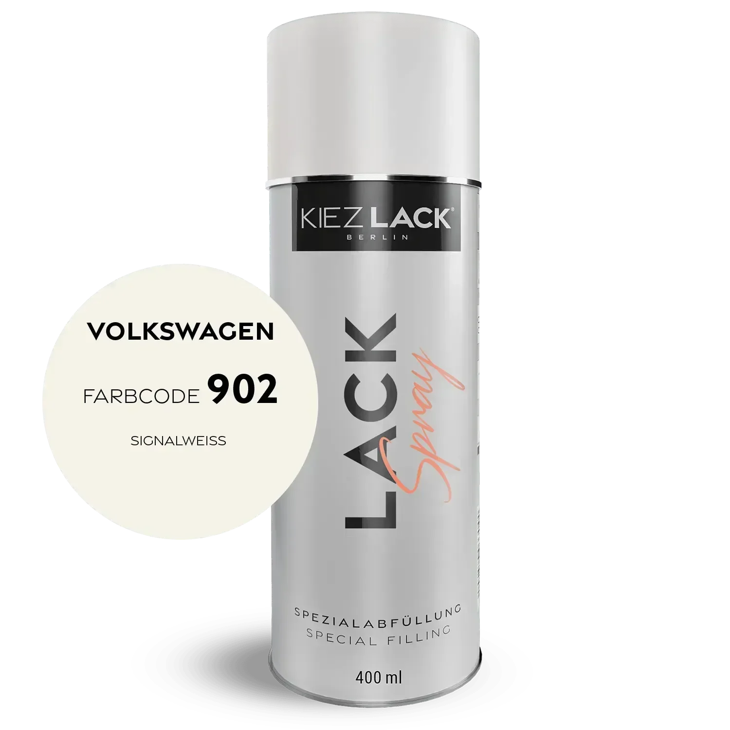 Kiezlack Lackspray Autolack Spraydose Volkswagen L902 SIGNALWEISS