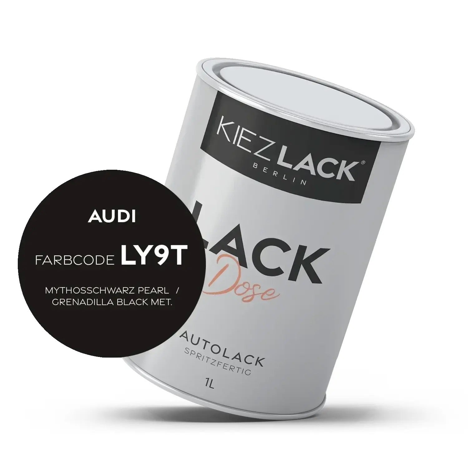 Kiezlack 1K Autolack Lackdose Basislack spritzfertig AUDI LY9T MYTHOSSCHWARZ PEARL