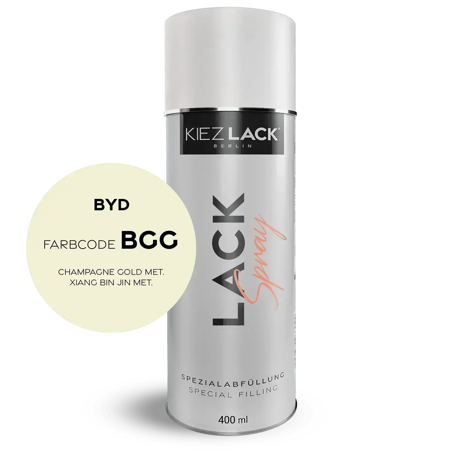 Kiezlack Lackspray Autolack Spraydose BYD BGG CHAMPAGNE GOLD MET. Lackspray