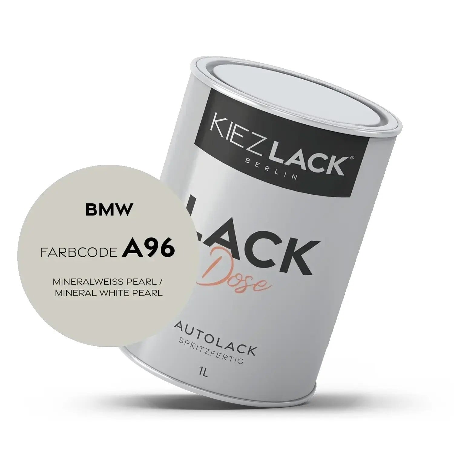 Kiezlack 1K Autolack Lackdose Basislack spritzfertig BMW A96 MINERALWEISS PEARL