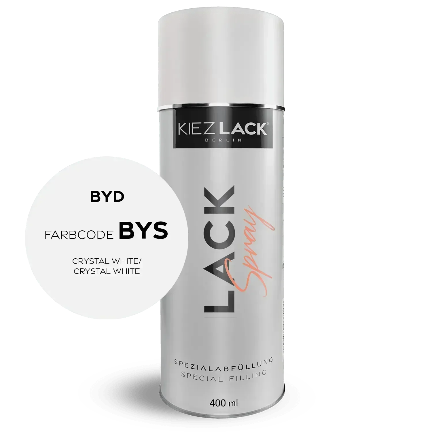 Kiezlack Lackspray Autolack Spraydose BYD BYS CRYSTAL WHITE Lackspray