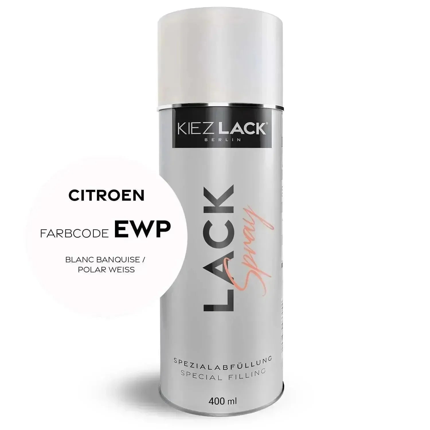 Kiezlack Lackspray Autolack Spraydose CITROEN EWP BLANC BANQUISE