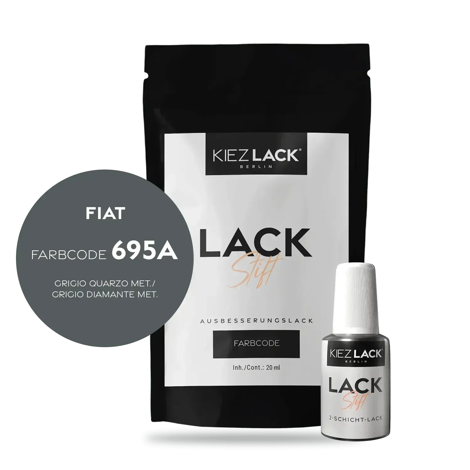 Kiezlack Lackstift Autolack Lackstift FIAT 695A GRIGIO QUARZO MET.