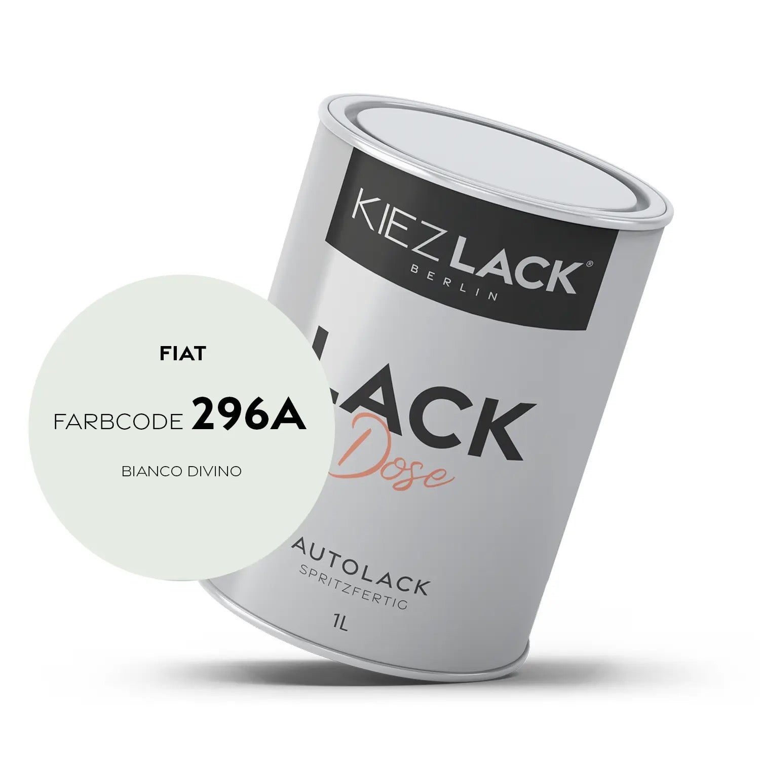 Kiezlack 1K Autolack Lackdose Basislack spritzfertig FIAT 296A BIANCO DIVINO