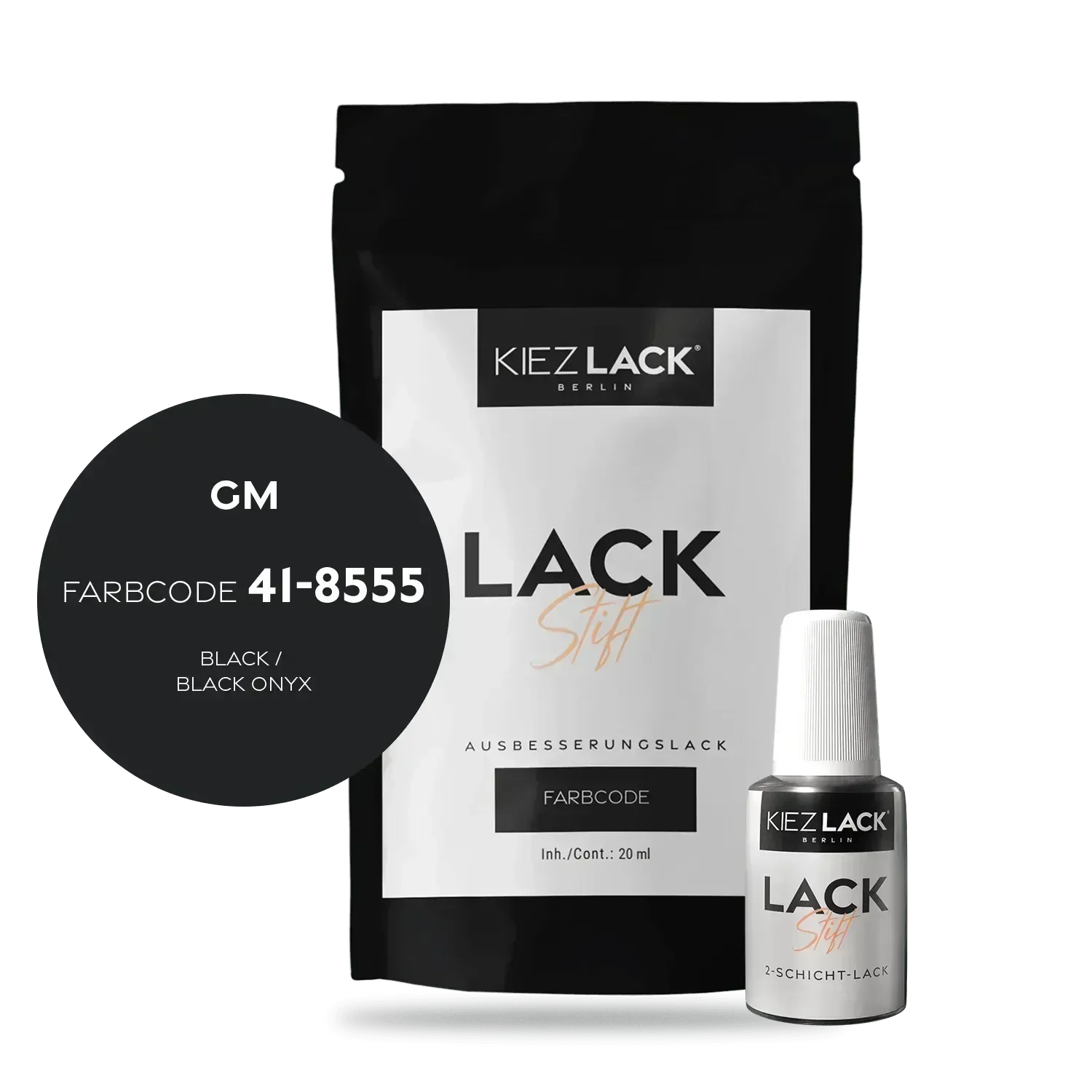 Kiezlack Lackstift Autolack Lackstift GM 41-8555 BLACK