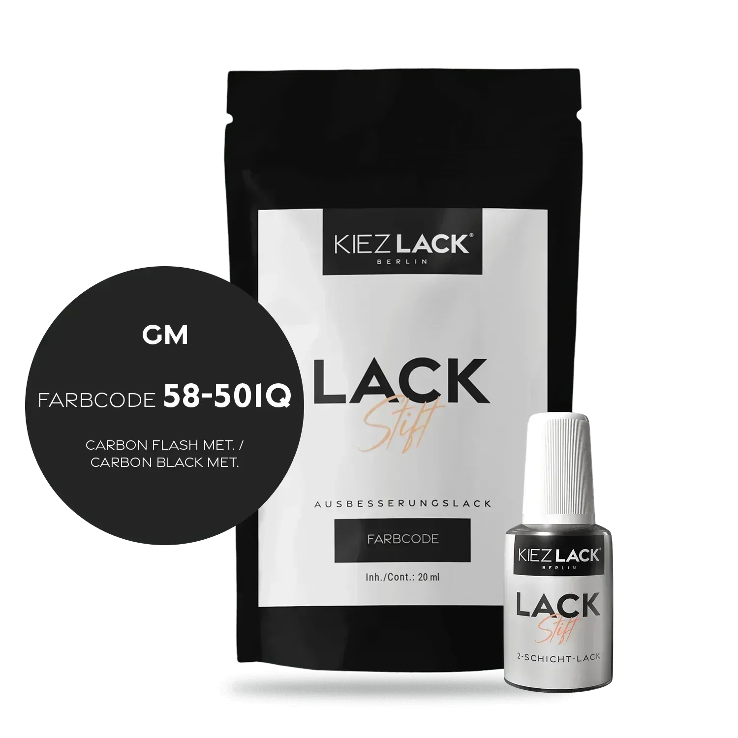 Kiezlack Lackstift Autolack Lackstift GM 58-501Q CARBON FLASH MET.