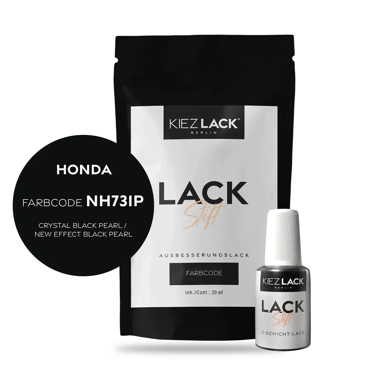 Kiezlack Lackstift Autolack Lackstift HONDA NH731P CRYSTAL BLACK PEARL