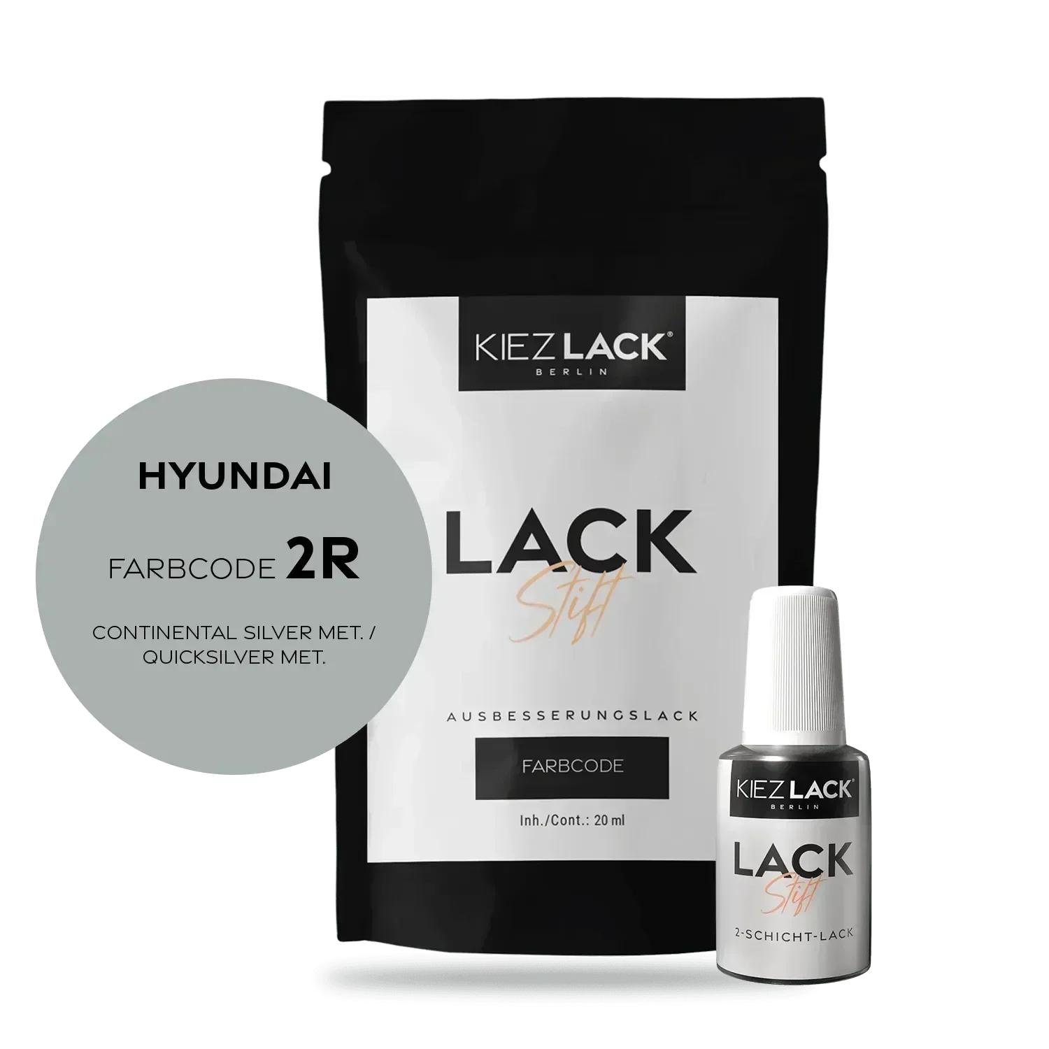 Kiezlack Lackstift Autolack Lackstift HYUNDAI 2R CONTINENTAL SILVER MET.