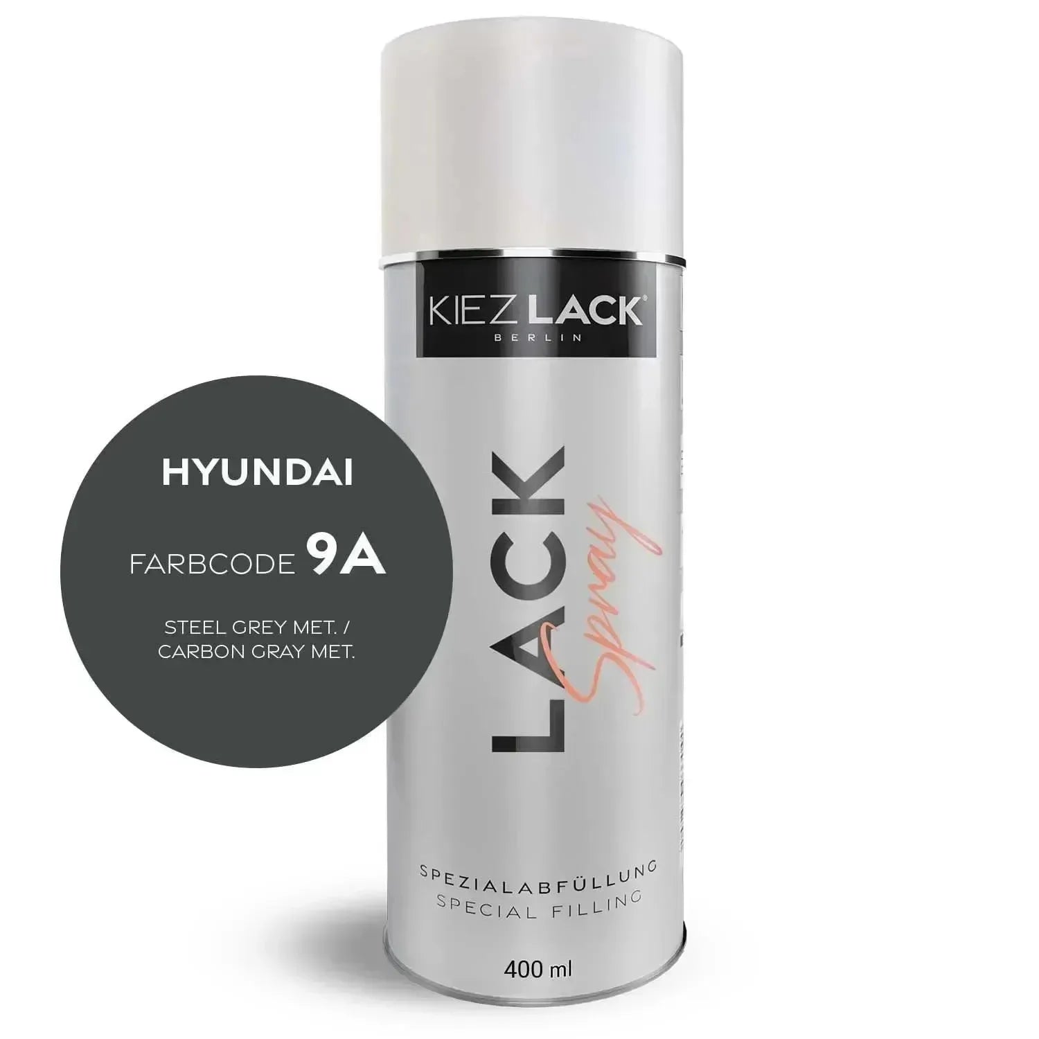 Kiezlack Lackspray Autolack Spraydose HYUNDAI 9a STEEL GREY MET.