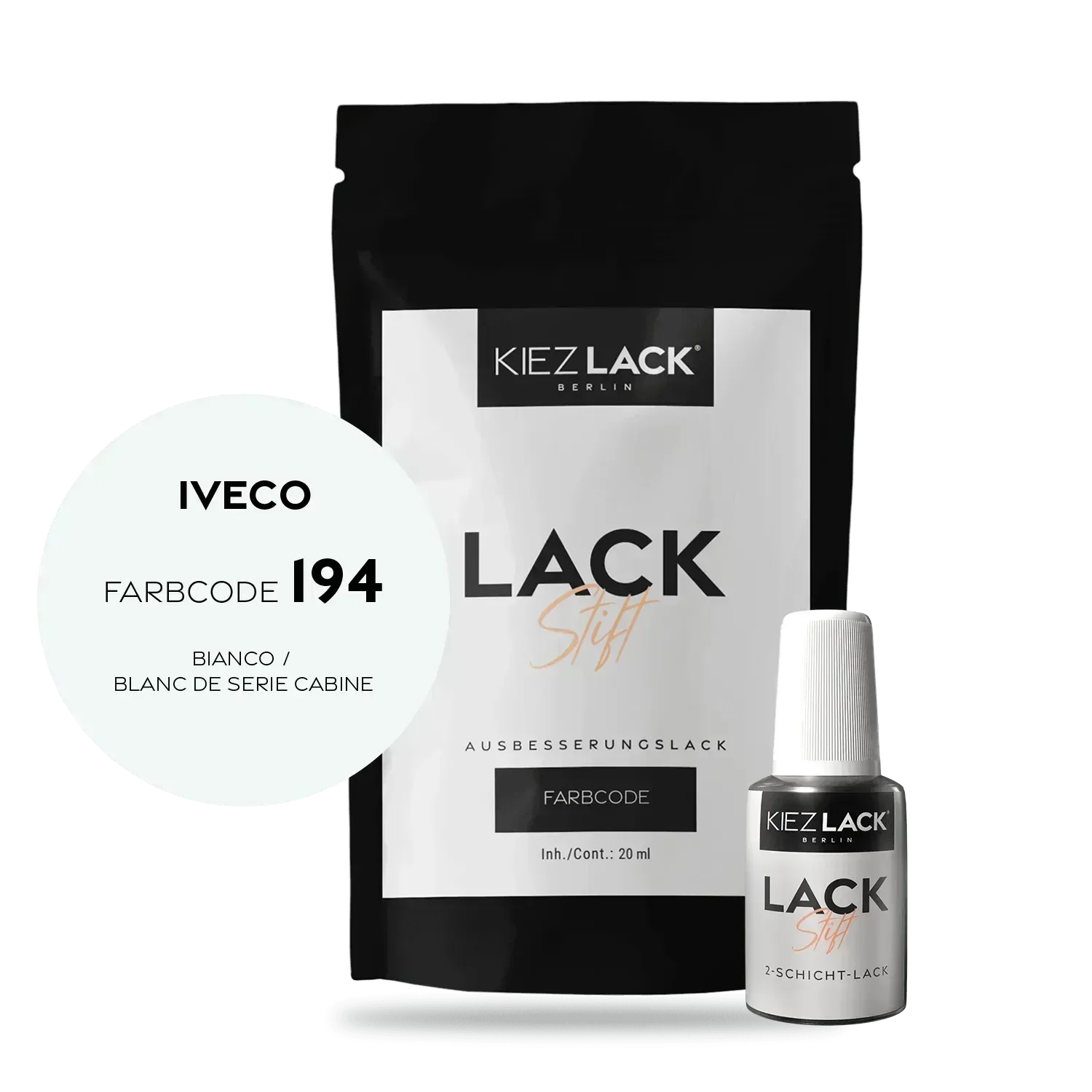 Kiezlack Lackstift Autolack Lackstift IVECO 194 BIANCO
