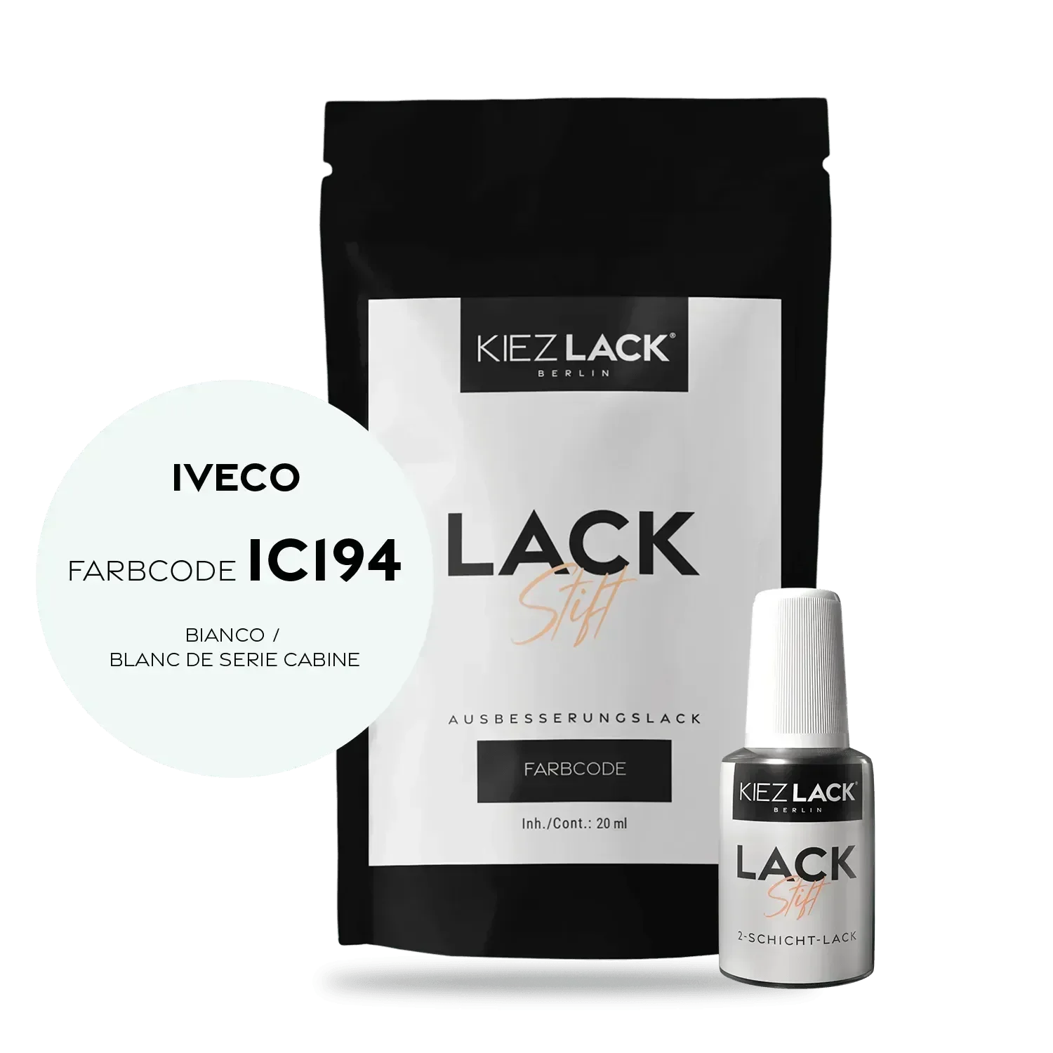 Kiezlack Lackstift Autolack Lackstift IVECO IC194 BIANCO