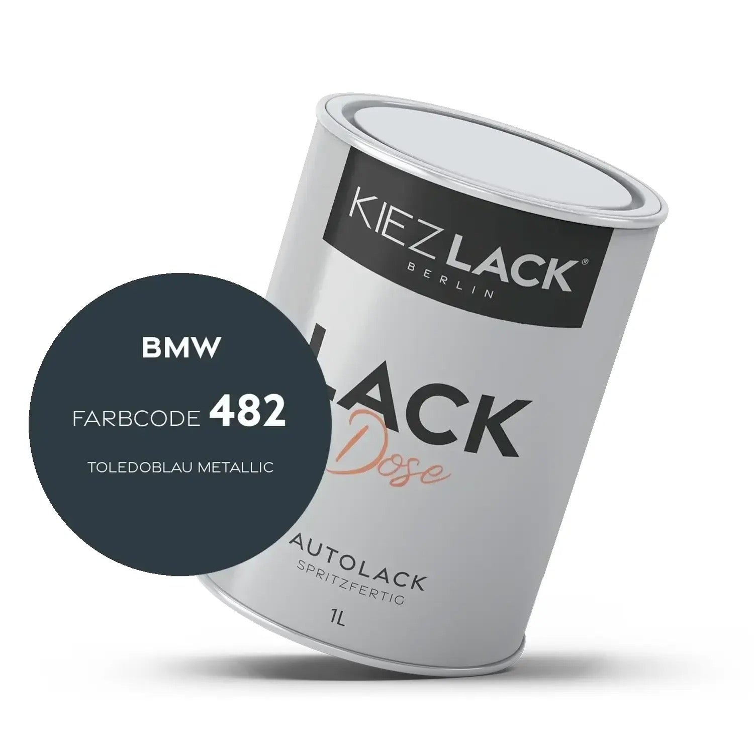Kiezlack 1K Autolack Lackdose Basislack spritzfertig BMW 482 TOLEDOBLAU Metallic