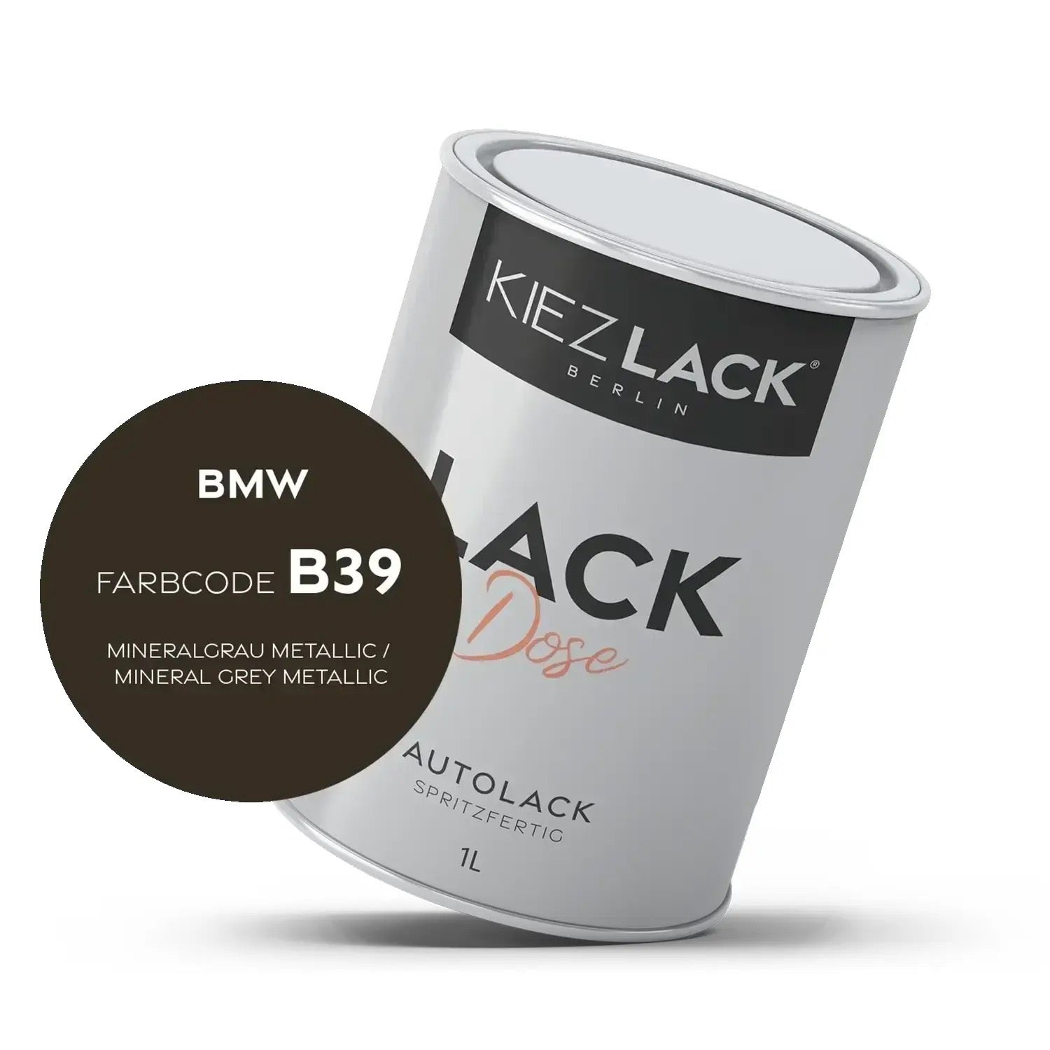 Kiezlack 1K Autolack Lackdose Basislack spritzfertig BMW B39 MINERALGRAU Metallic