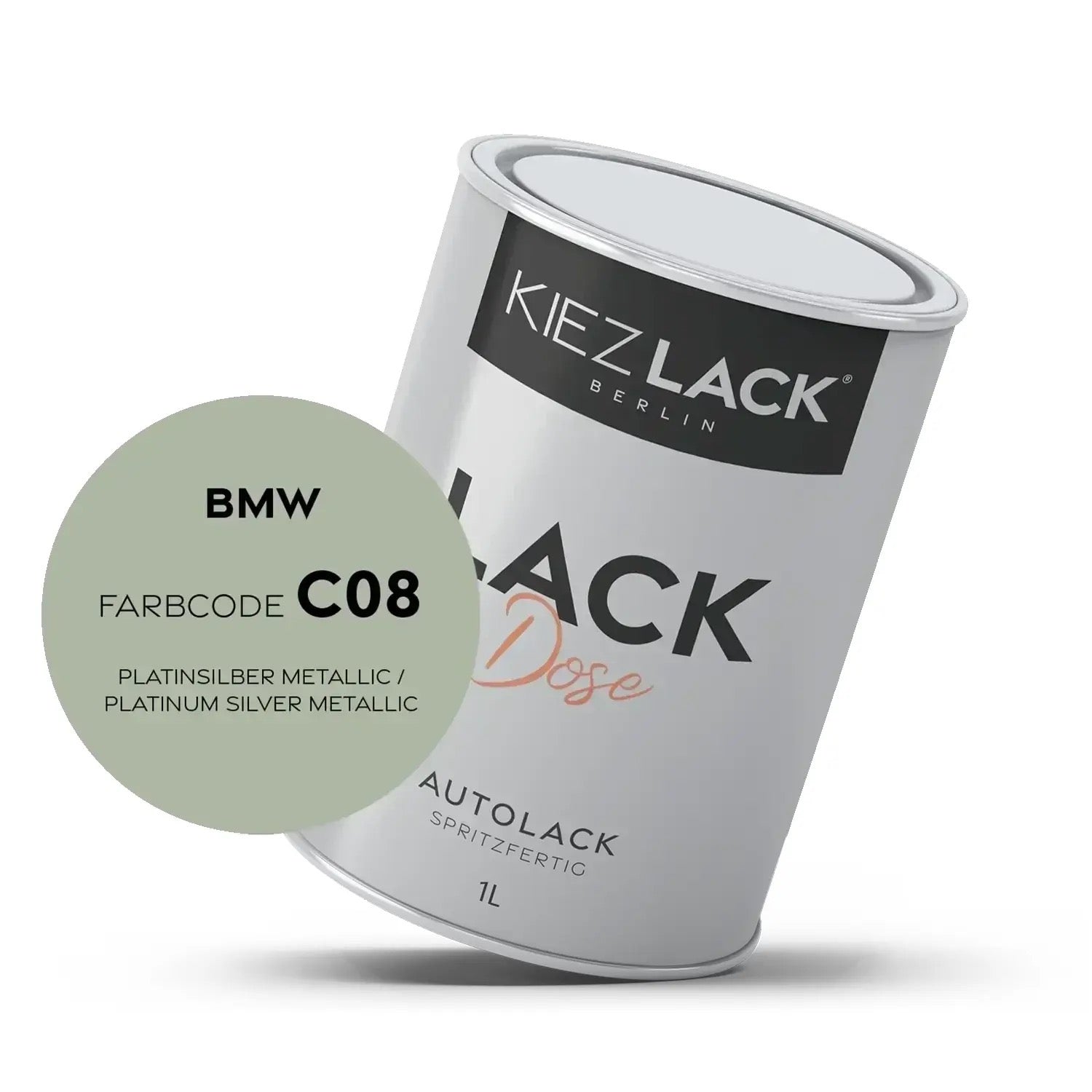 Kiezlack 1K Autolack Lackdose Basislack spritzfertig BMW C08 PLATINSILBER Metallic