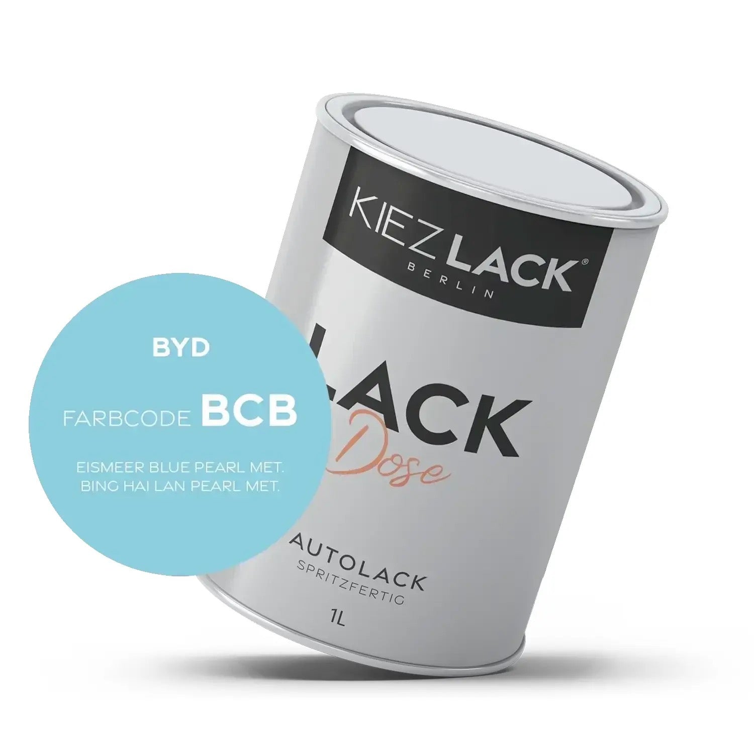 Kiezlack 1K Autolack Lackdose Basislack spritzfertig BYD BCB EISMEER BLUE PEARL MET.