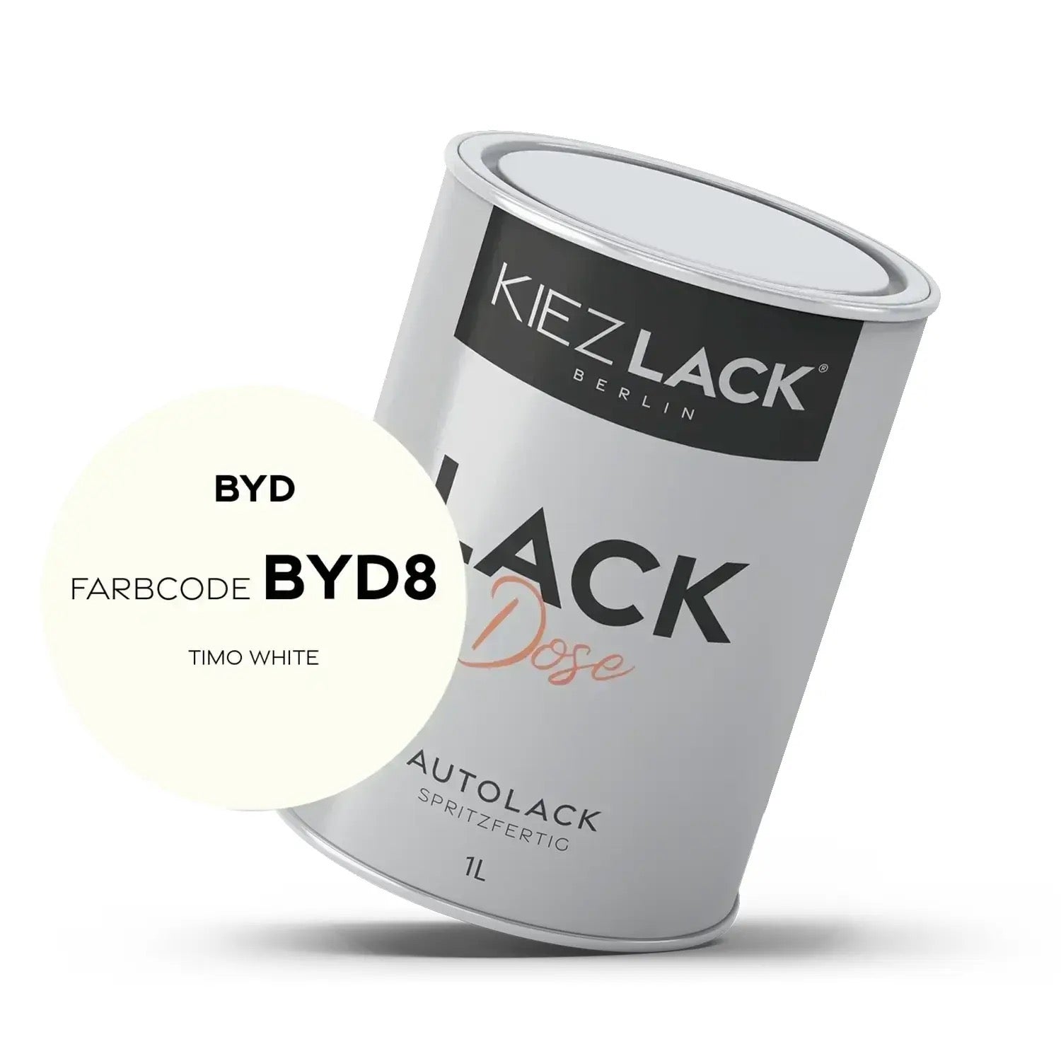 Kiezlack 1K Autolack Lackdose Basislack spritzfertig BYD BYD8 TIMO WHITE
