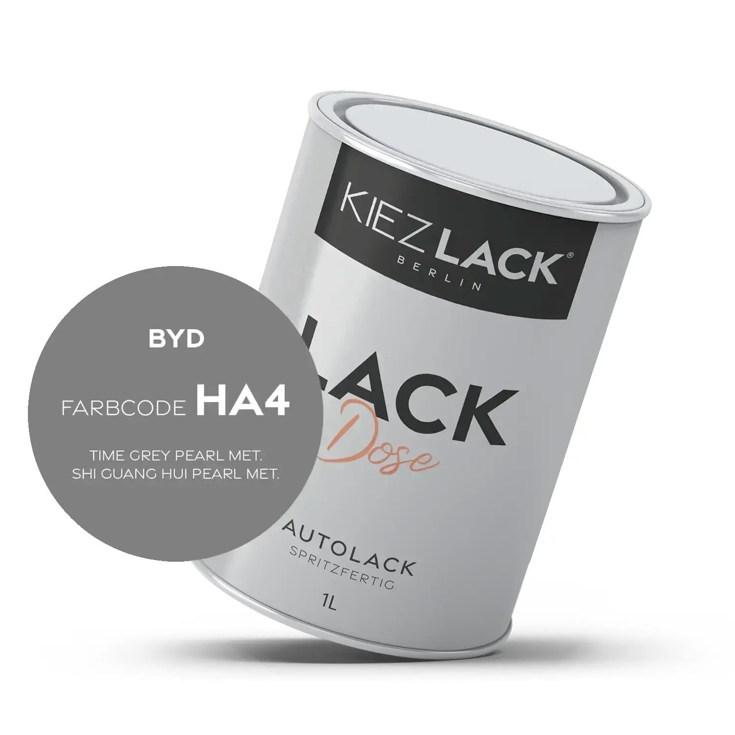 Kiezlack 1K Autolack Lackdose Basislack spritzfertig BYD HA4 TIME GREY PEARL MET.