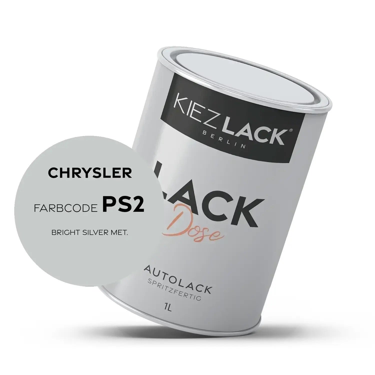 Kiezlack 1K Autolack Lackdose Basislack spritzfertig CHRYSLER PS2 BRIGHT SILVER MET.