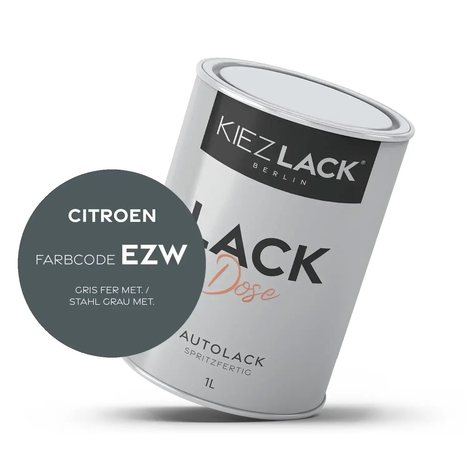Kiezlack 1K Autolack Lackdose Basislack spritzfertig Peugeot EZW GRIS FER MET.
