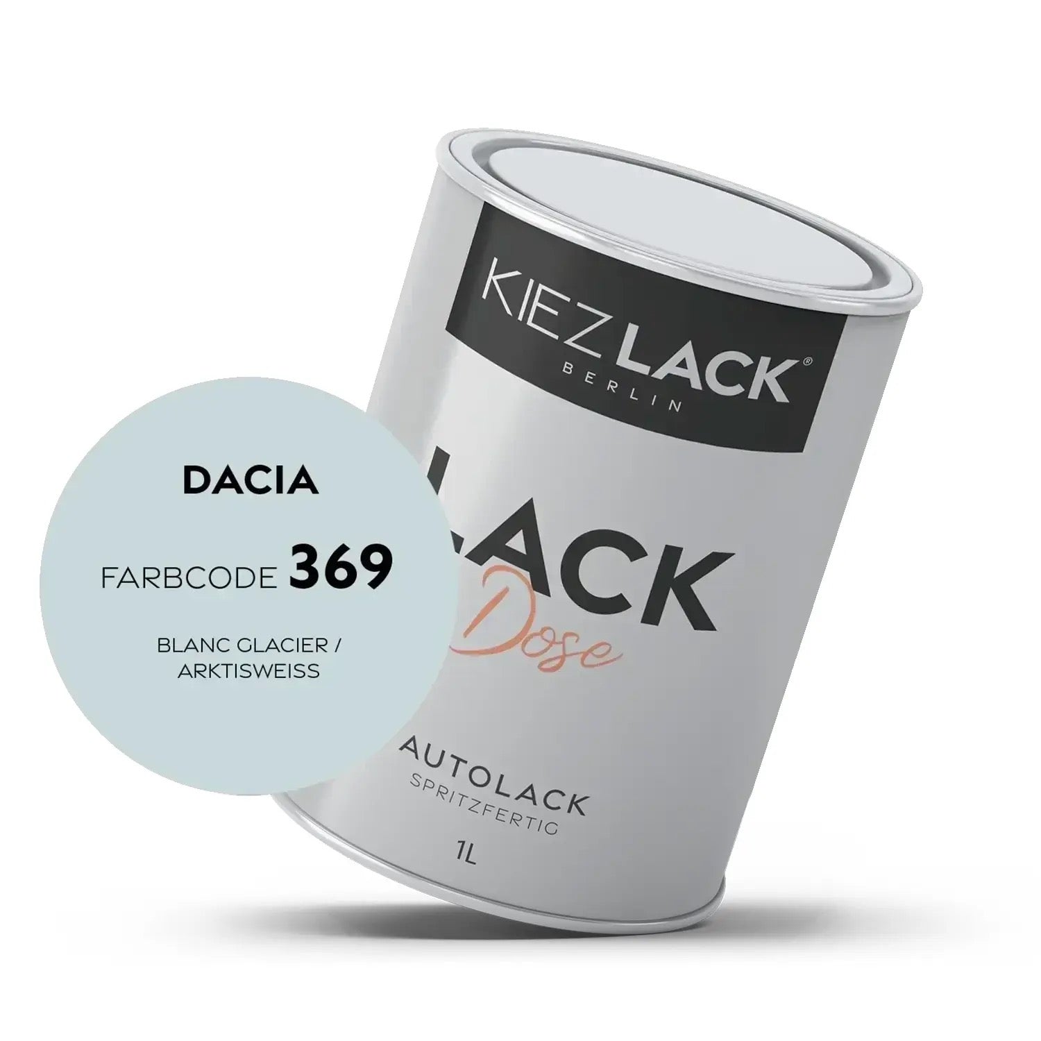 Kiezlack 1K Autolack Lackdose Basislack spritzfertig DACIA 369 BLANC GLACIER
