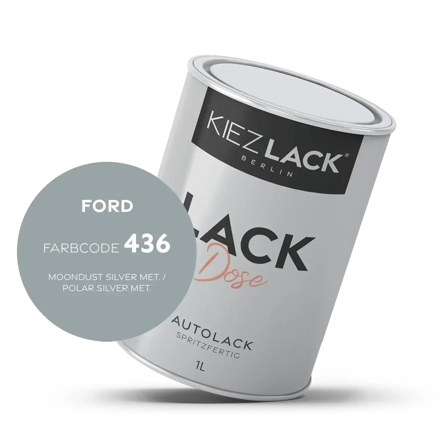 Kiezlack 1K Autolack Lackdose Basislack spritzfertig FORD 436 MOONDUST SILVER MET.