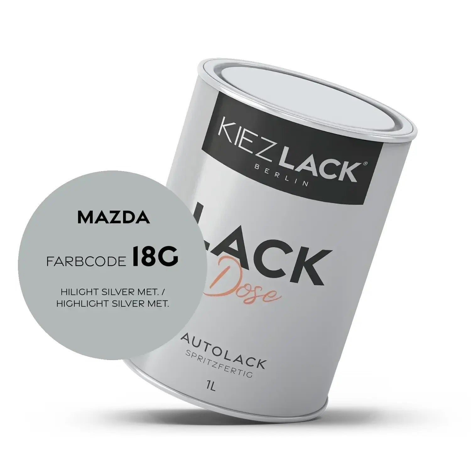 Kiezlack 1K Autolack Lackdose Basislack spritzfertig MAZDA 18G HILIGHT SILVER MET.