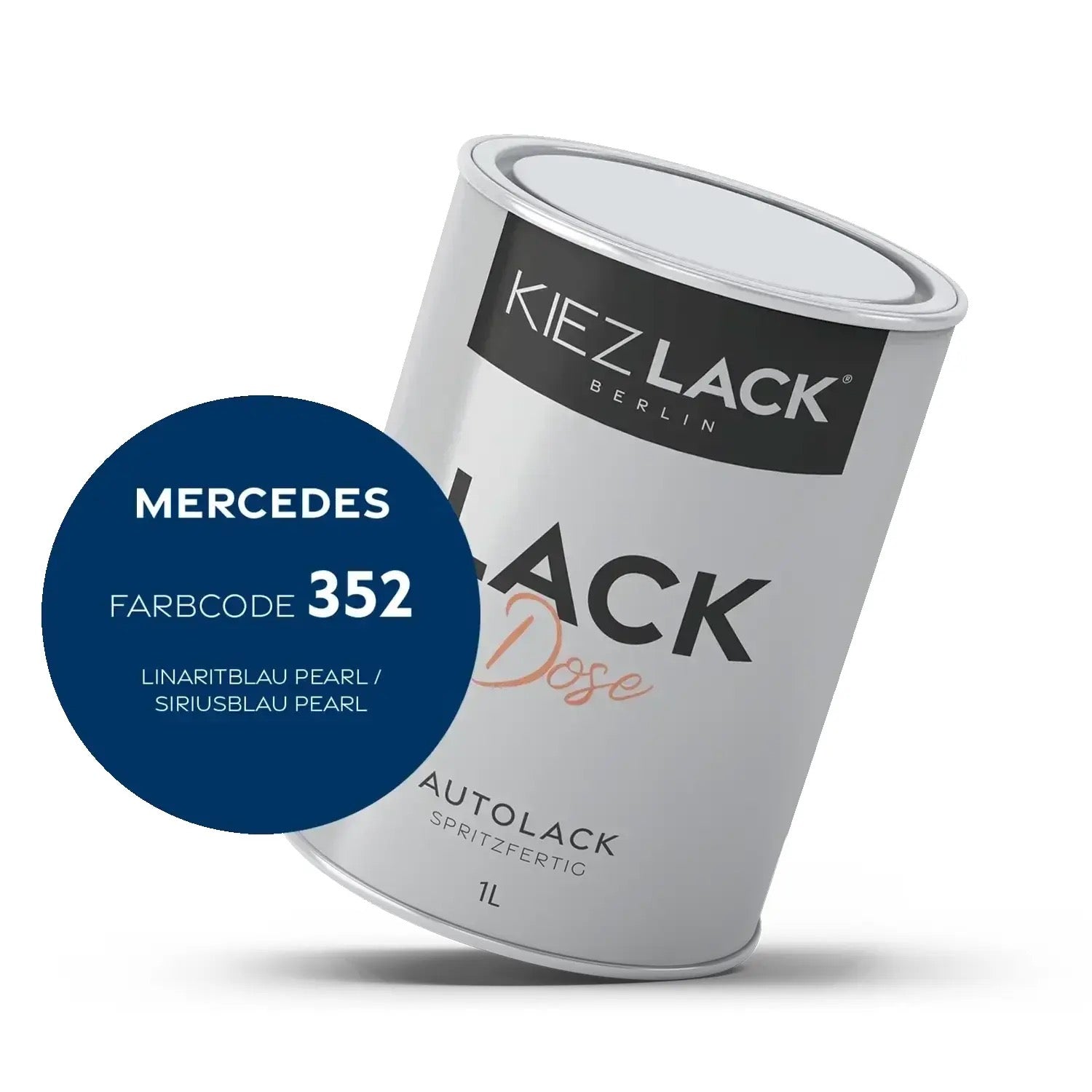 Kiezlack 1K Autolack Lackdose Basislack spritzfertig MERCEDES 352 LINARITBLAU PEARL
