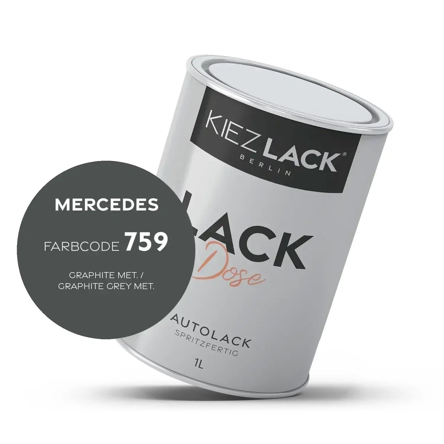 Kiezlack 1K Autolack Lackdose Basislack spritzfertig MERCEDES 759 GRAPHITE MET.