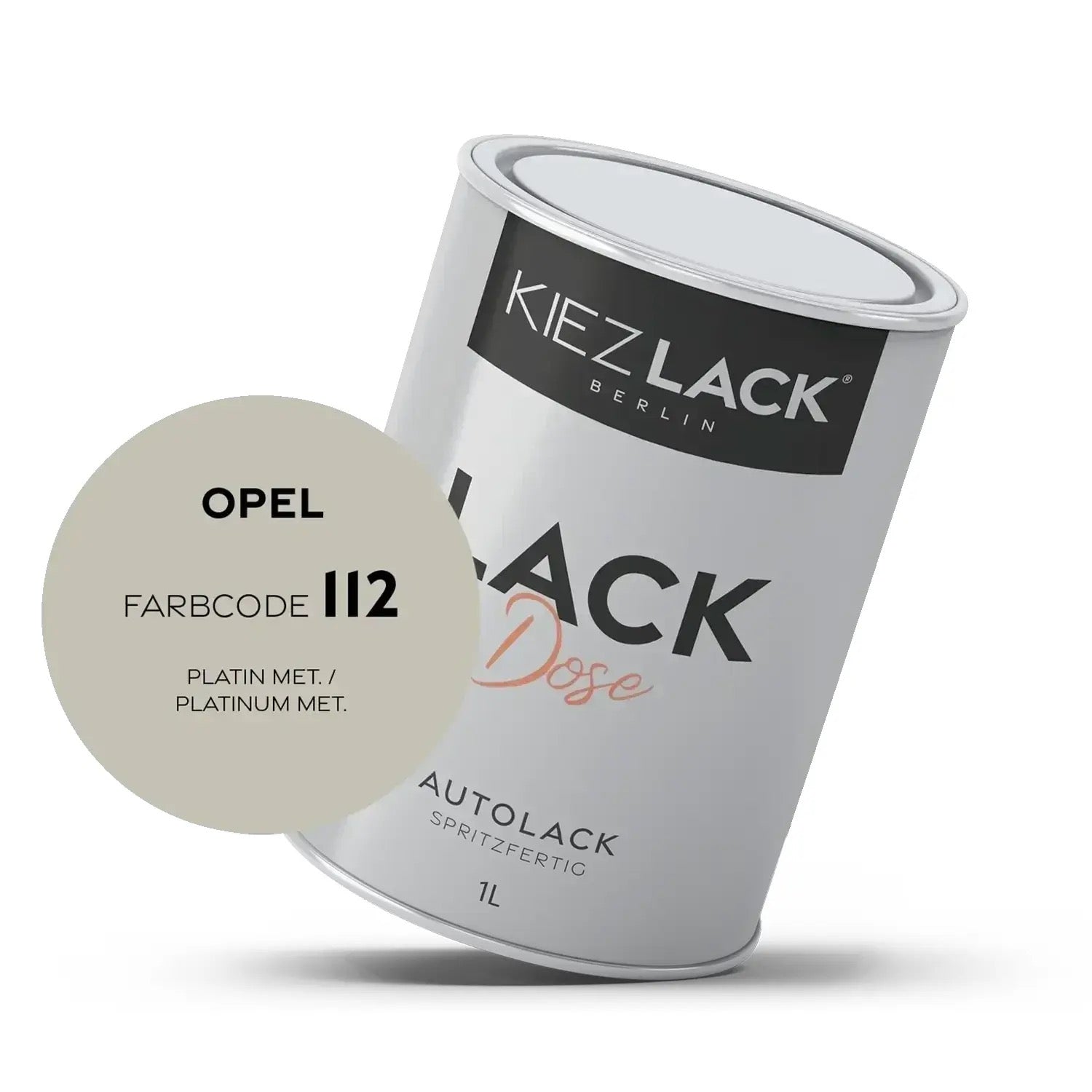 Kiezlack 1K Autolack Lackdose Basislack spritzfertig OPEL 112 PLATIN MET.