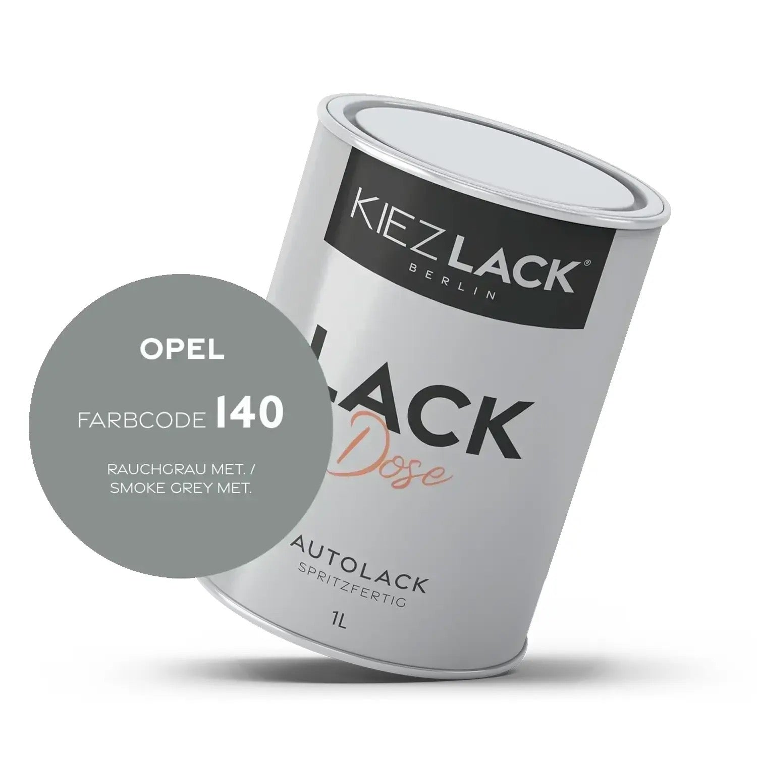 Kiezlack 1K Autolack Lackdose Basislack spritzfertig OPEL 140 RAUCHGRAU MET.