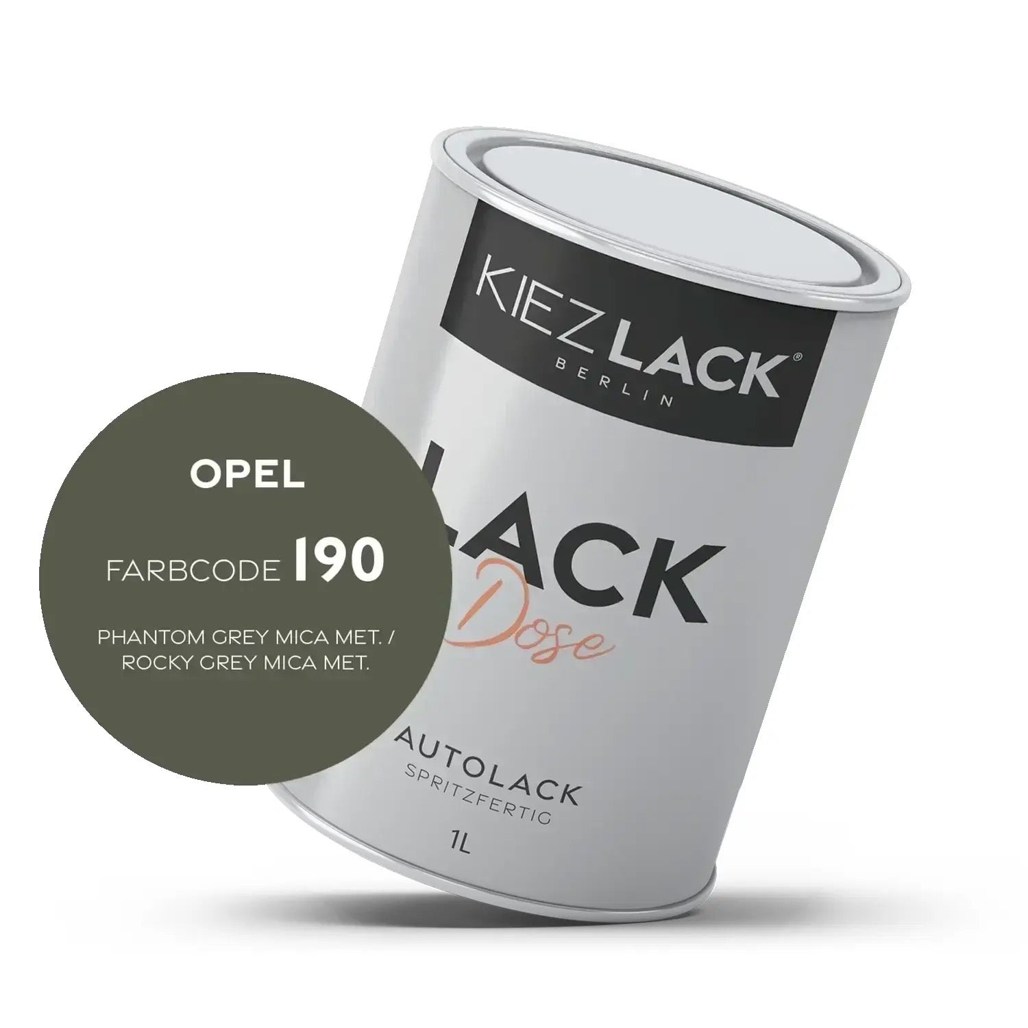 Kiezlack 1K Autolack Lackdose Basislack spritzfertig OPEL 190 PHANTOM GREY MICA MET.