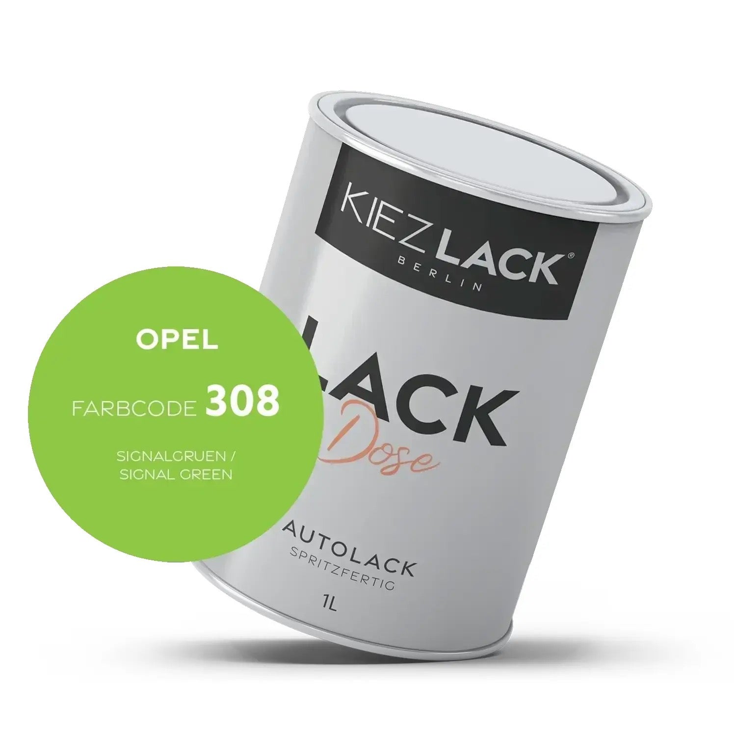 Kiezlack 1K Autolack Lackdose Basislack spritzfertig OPEL 308 SIGNALGRUEN