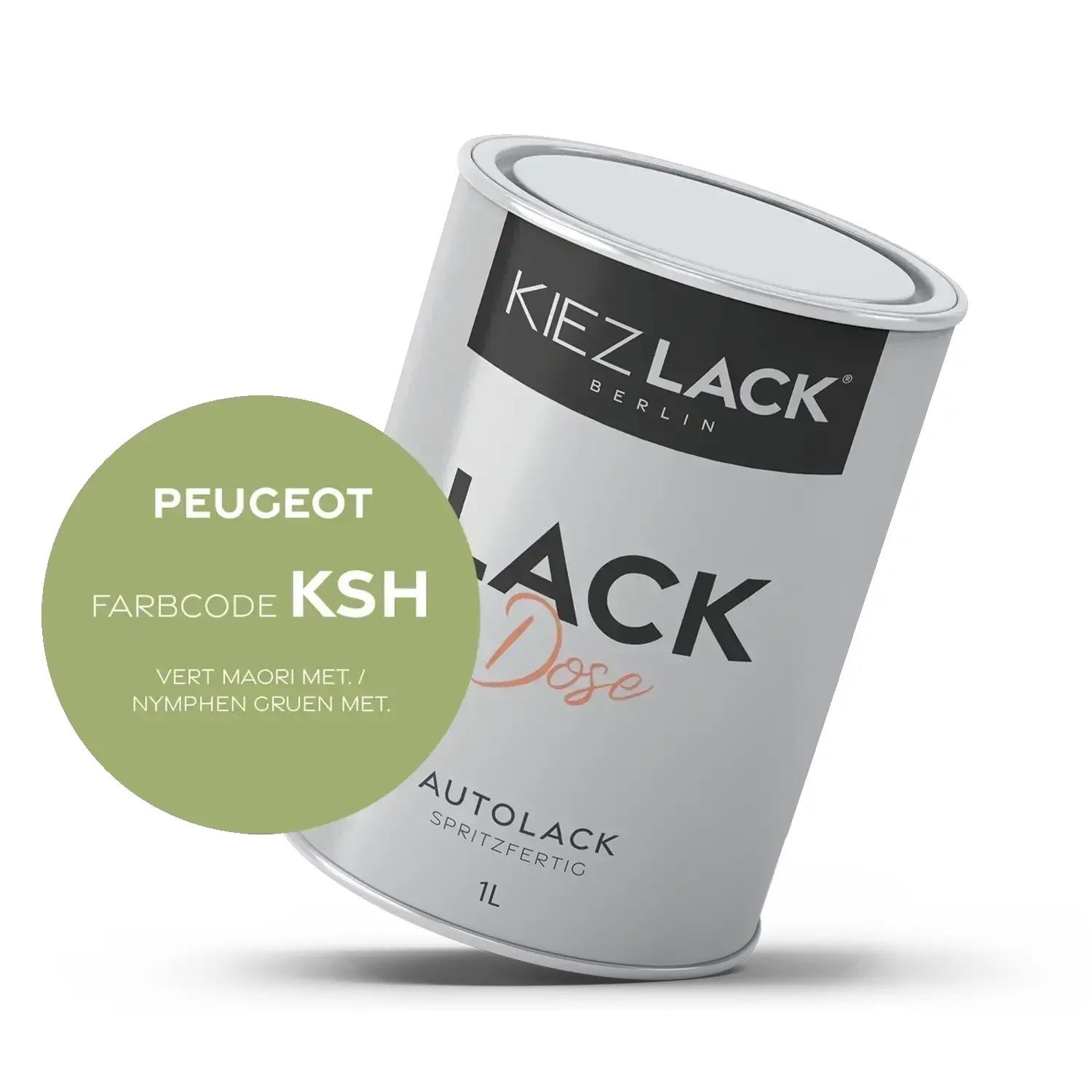 Kiezlack 1K Autolack Lackdose Basislack spritzfertig Peugeot KSH VERT MAORI MET.