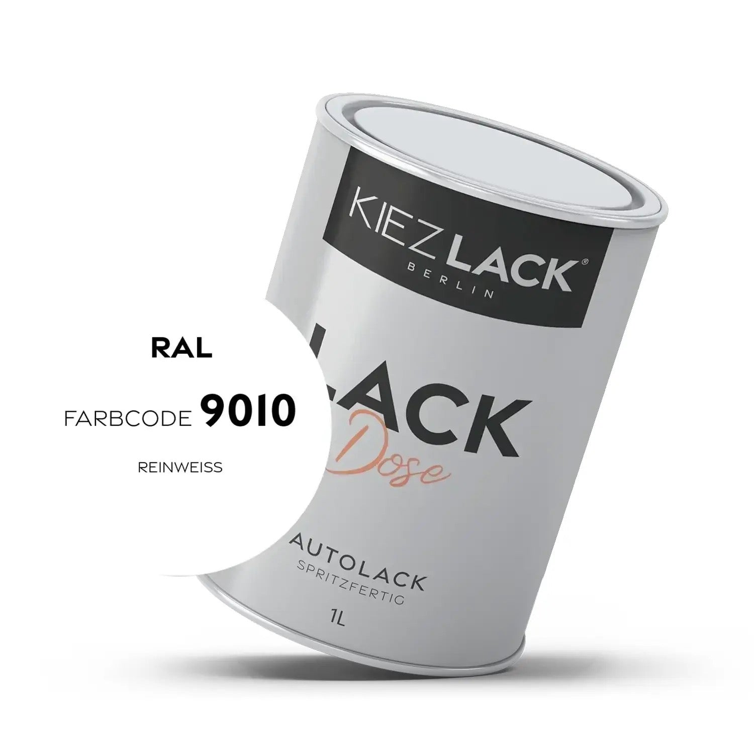 Kiezlack 1K Autolack Lackdose Basislack spritzfertig RAL 9010 REINWEISS