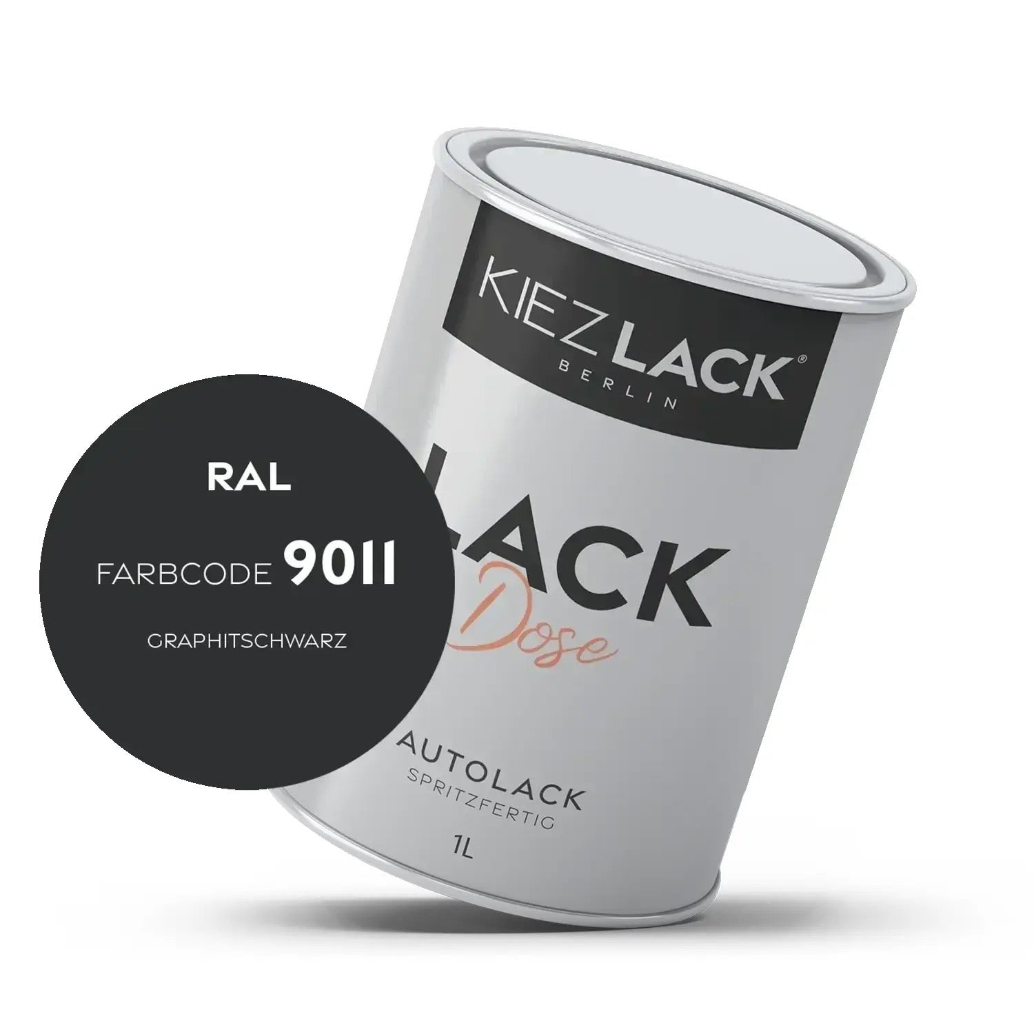 Kiezlack 1K Autolack Lackdose Basislack spritzfertig RAL 9011 GRAPHITSCHWARZ