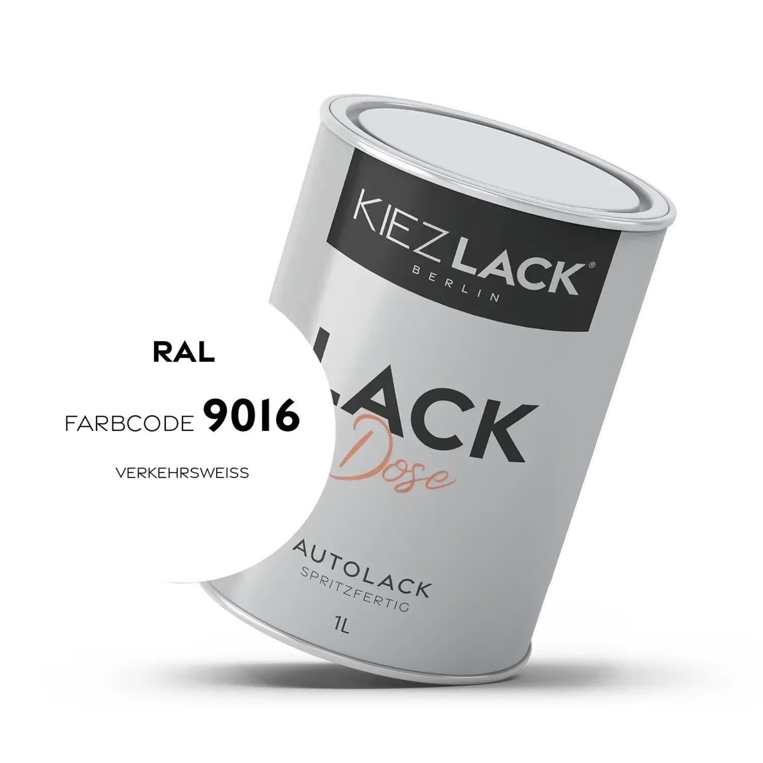 Kiezlack 1K Autolack Lackdose Basislack spritzfertig RAL 9016 VERKEHRSWEISS