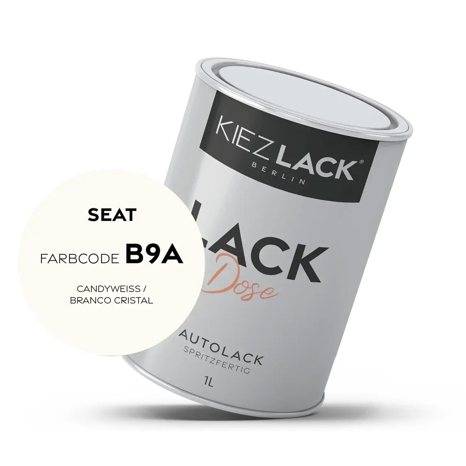 Kiezlack 1K Autolack Lackdose Basislack spritzfertig Seat B9A CANDYWEISS
