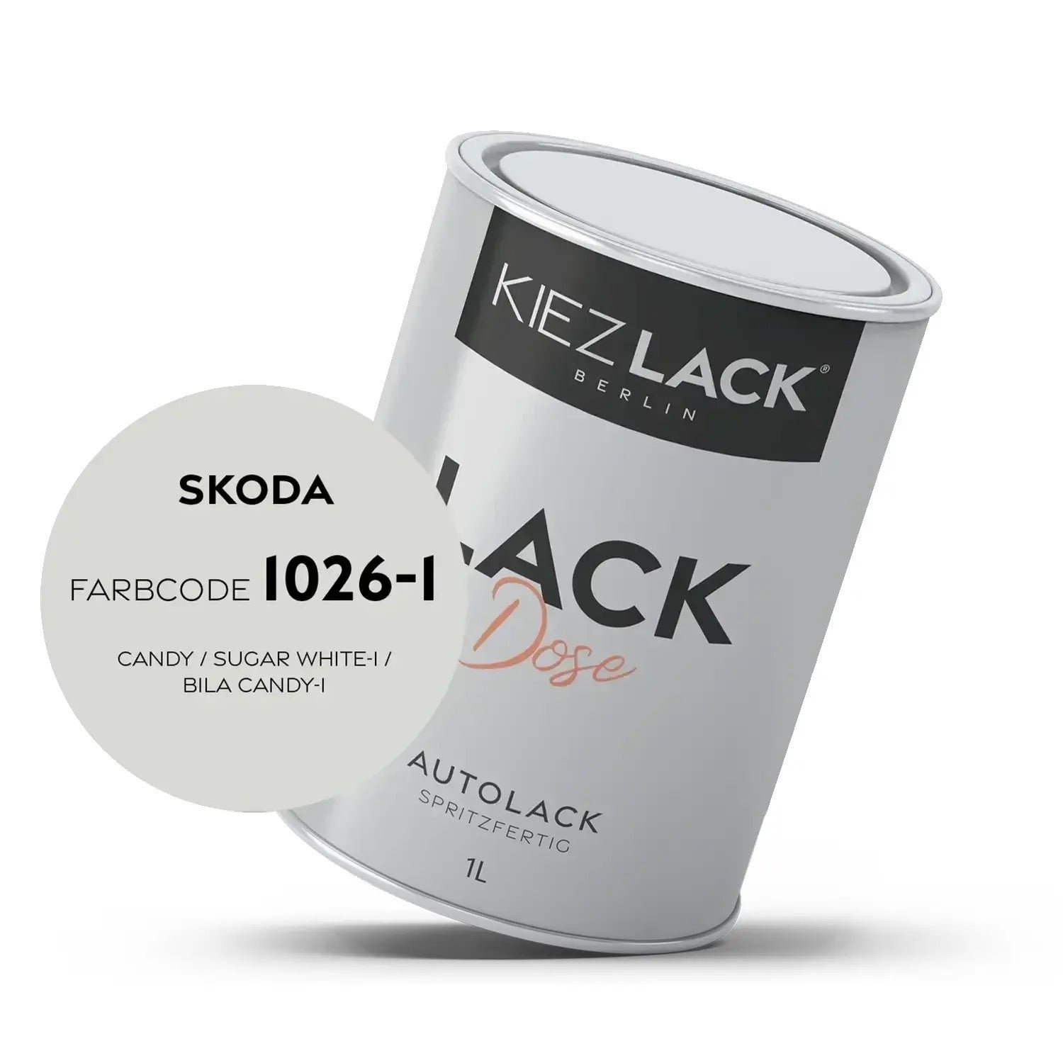 Kiezlack 1K Autolack Lackdose Basislack spritzfertig Skoda 1026 CANDY / SUGAR WHITE
