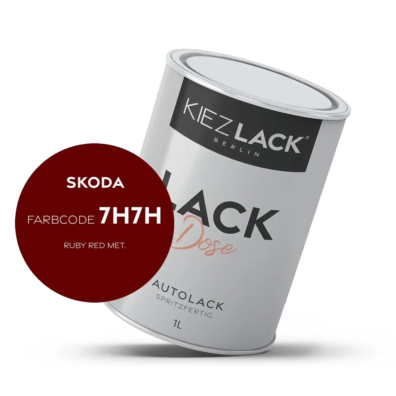 Kiezlack 1K Autolack Lackdose Basislack spritzfertig Skoda 7H7H RUBY RED MET.
