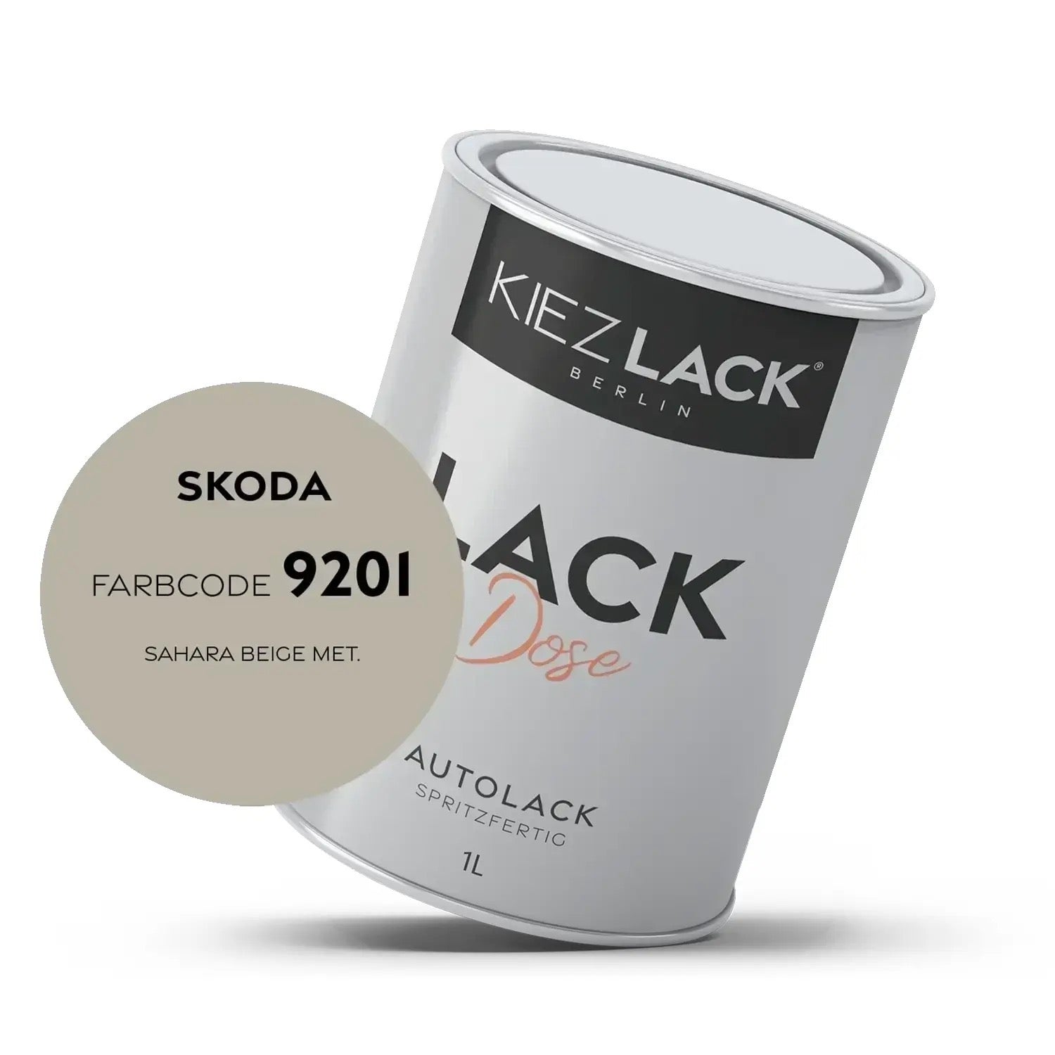Kiezlack 1K Autolack Lackdose Basislack spritzfertig Skoda 9201 SAHARA BEIGE MET.