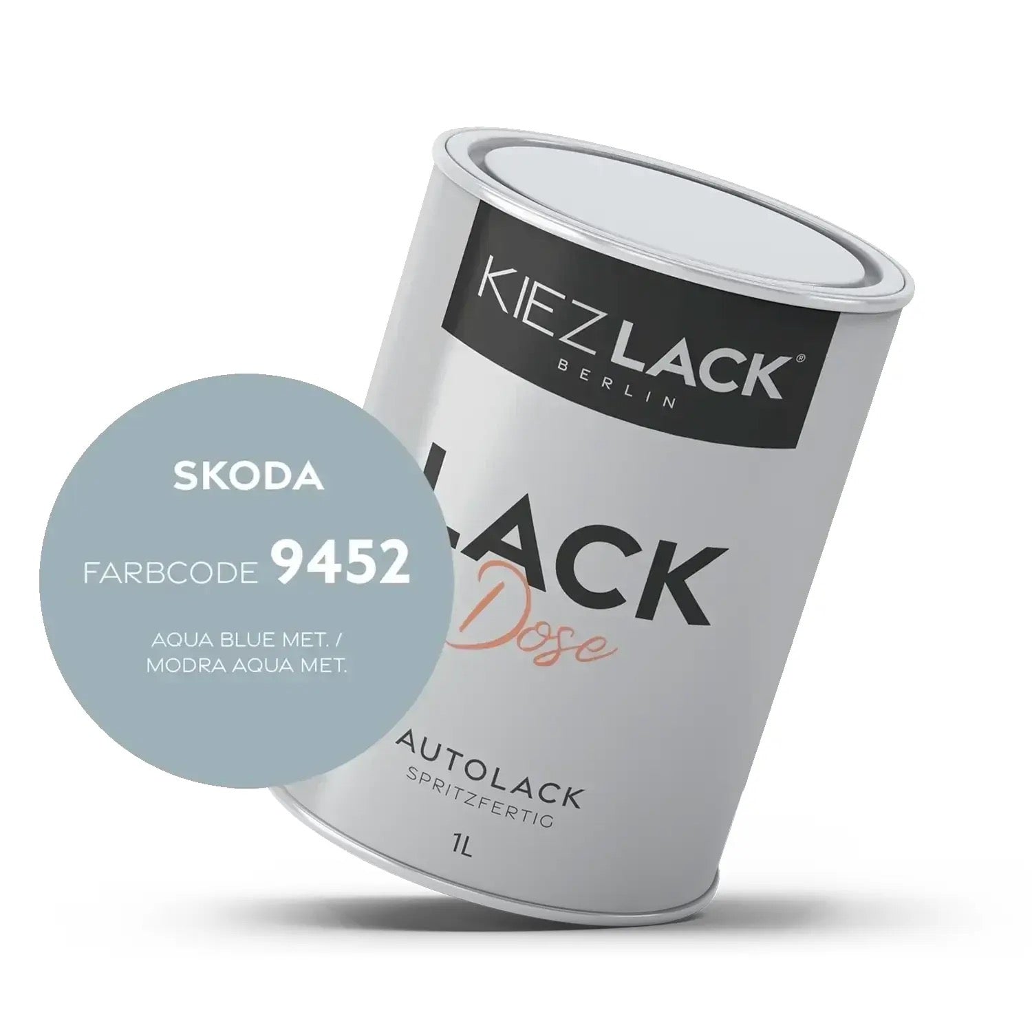 Kiezlack 1K Autolack Lackdose Basislack spritzfertig Skoda 9452 AQUA BLUE MET.
