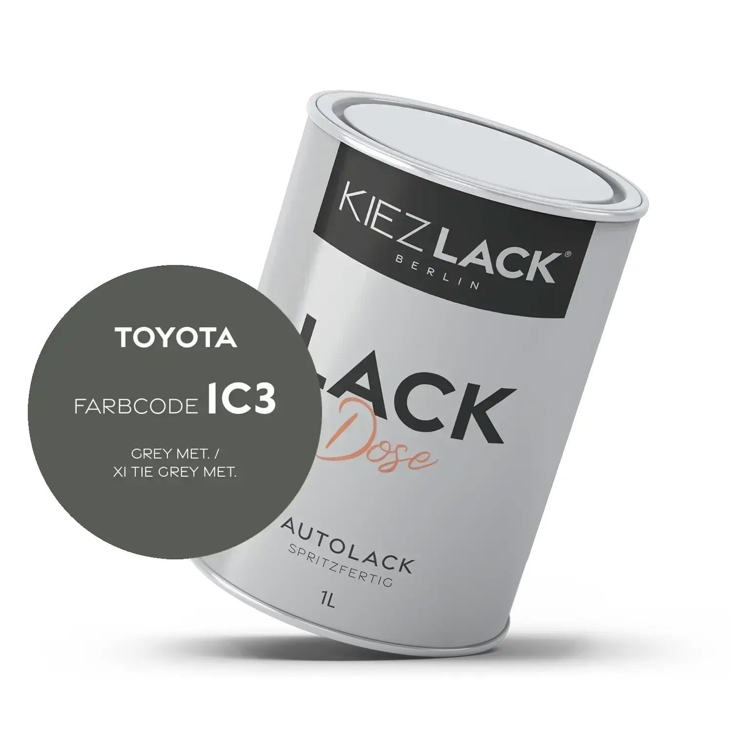 Kiezlack 1K Autolack Lackdose Basislack spritzfertig Toyota 1C3 GREY MET.