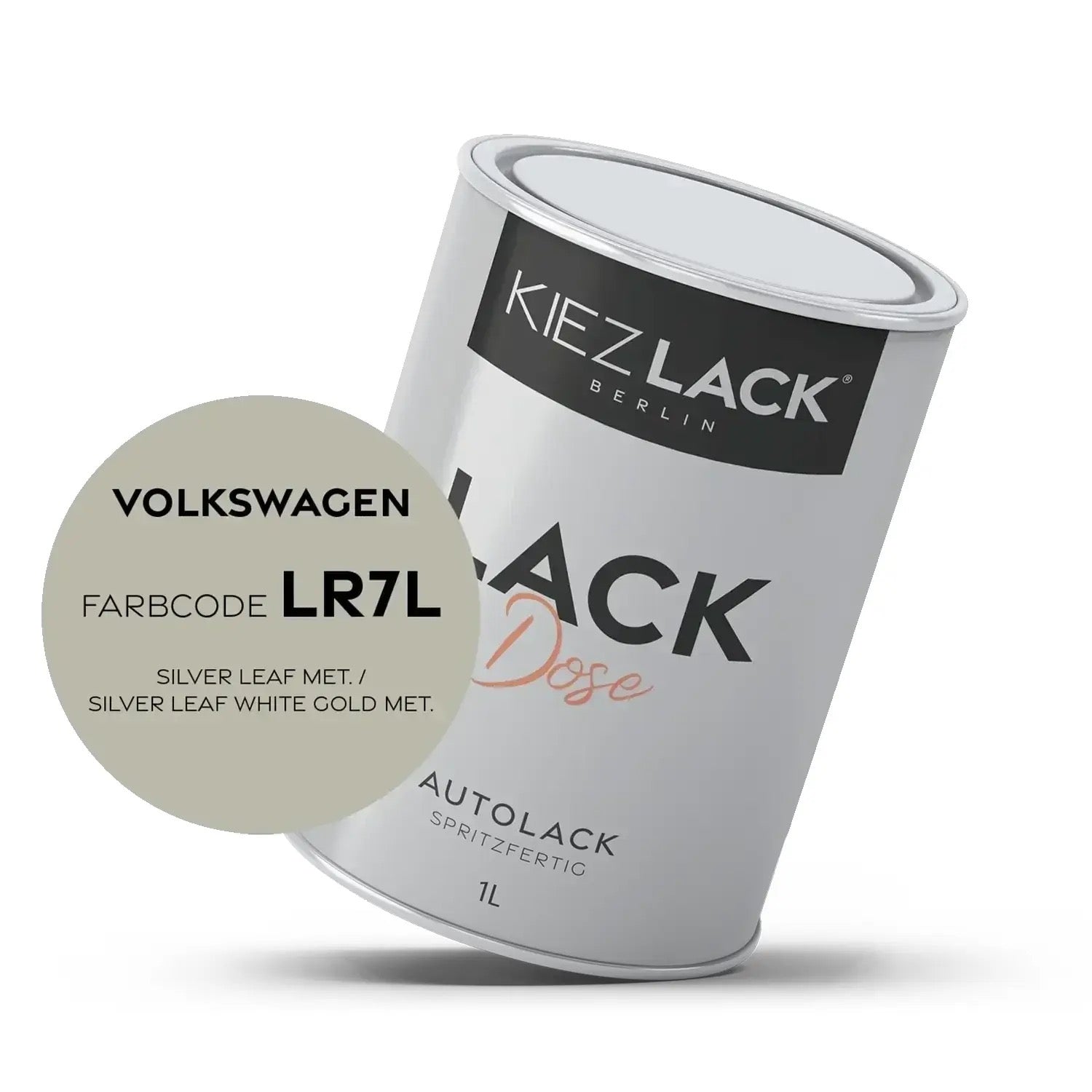 Kiezlack 1K Autolack Lackdose Basislack spritzfertig Volkswagen LR7H INDIUMGRAU MET.