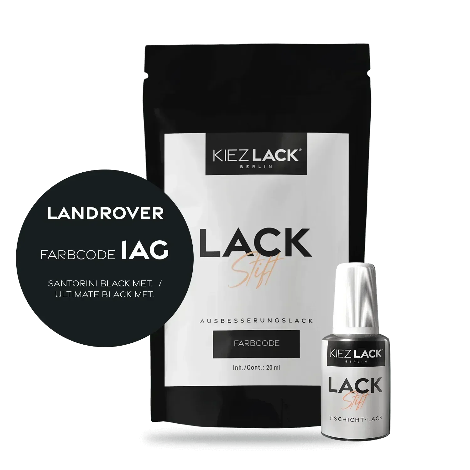 Kiezlack Lackstift Autolack Lackstift LANDROVER 1AG SANTORINI BLACK MET.