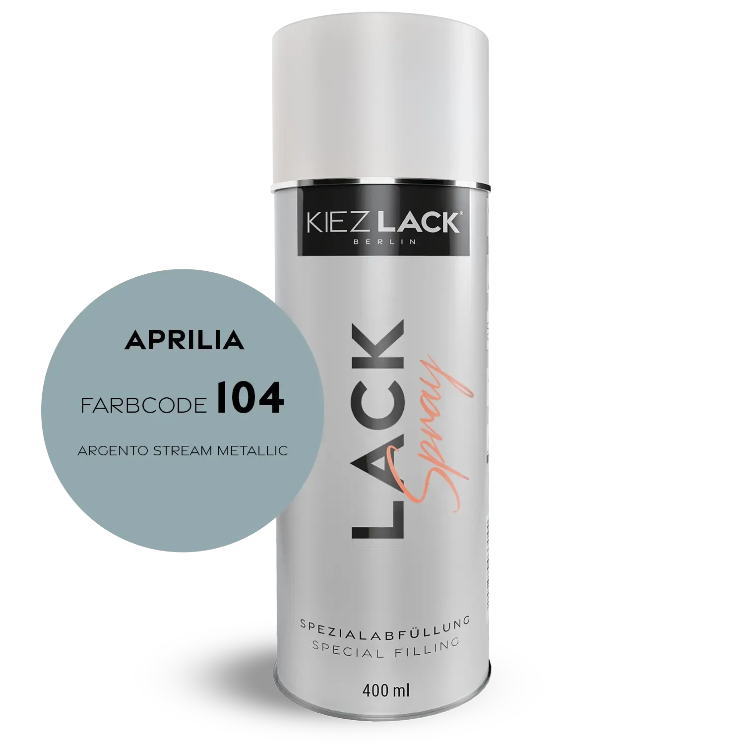 Kiezlack 1K Motorradlack Spraydose Aprilia 104 ARGENTO STREAM METALLIC